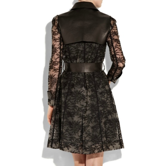 Valentino Leather and Lace Trench Coat, Small - Picture 3 of 5